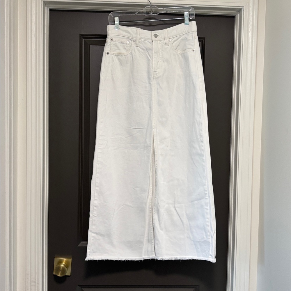 J. Crew Denim Maxi skirt white 26